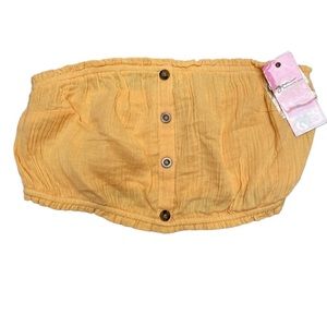 NWT Goa Beachwear light orange sleeveless cropped tube top size large